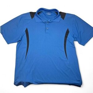 PGA‎ TOUR Mens Blue Golf Polo Shirt XL Performance Dry Fit Sportswear Preppy